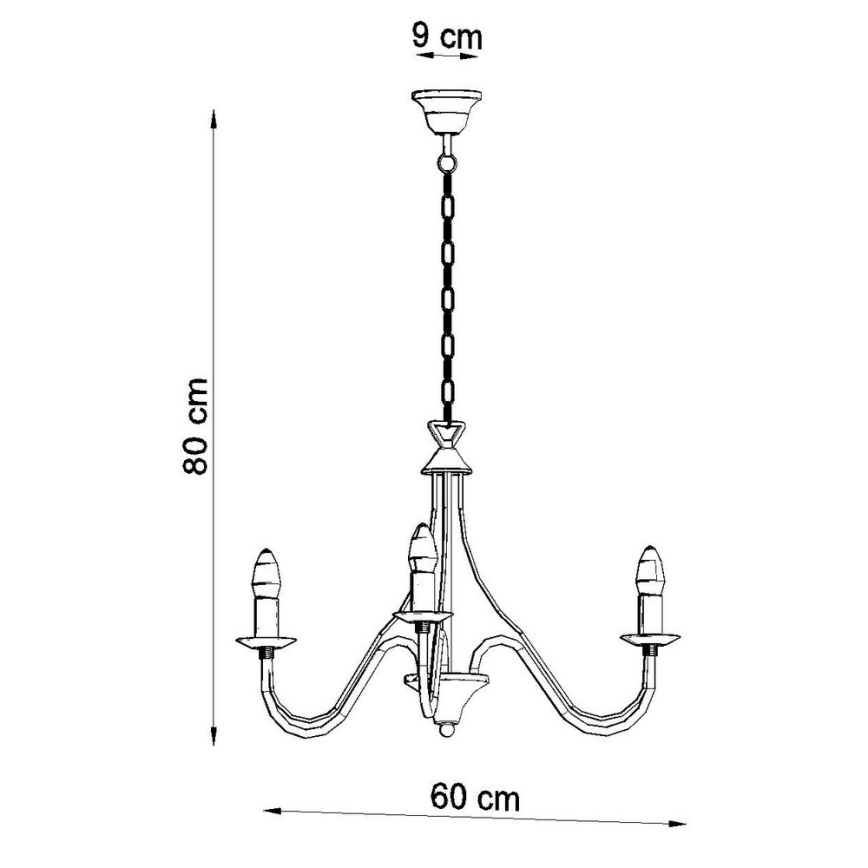 Πολύφωτο σε αλυσίδα MINERWA 3 3xE14/40W/230V μαύρο