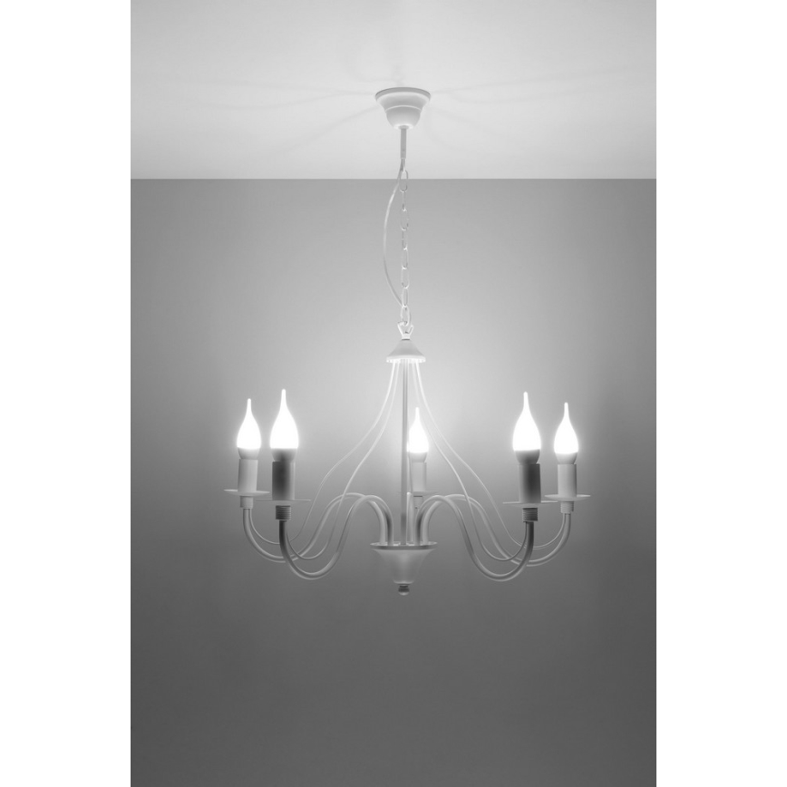 Πολύφωτο σε αλυσίδα MINERWA 5 5xE14/40W/230V λευκό