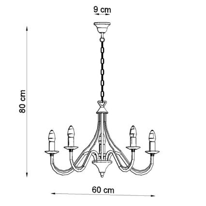 Πολύφωτο σε αλυσίδα MINERWA 5 5xE14/40W/230V λευκό