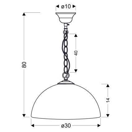 Πολύφωτο σε αλυσίδα SUGAR 1xE27/60W/230V λευκό/χρυσαφί