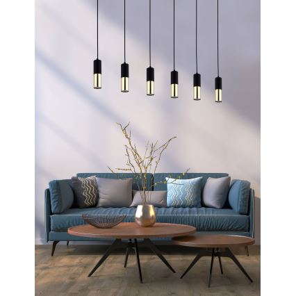 Πολύφωτο σε ράγα ELIT 6xGU10/10W/230V μαύρο