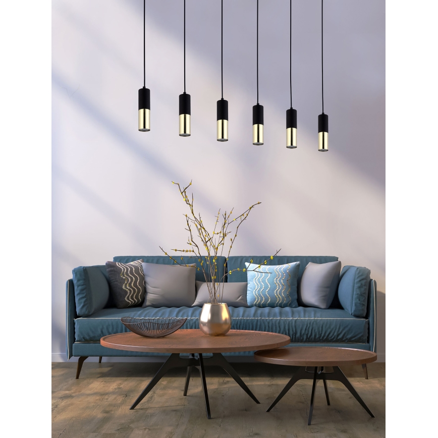 Πολύφωτο σε ράγα ELIT 6xGU10/10W/230V μαύρο