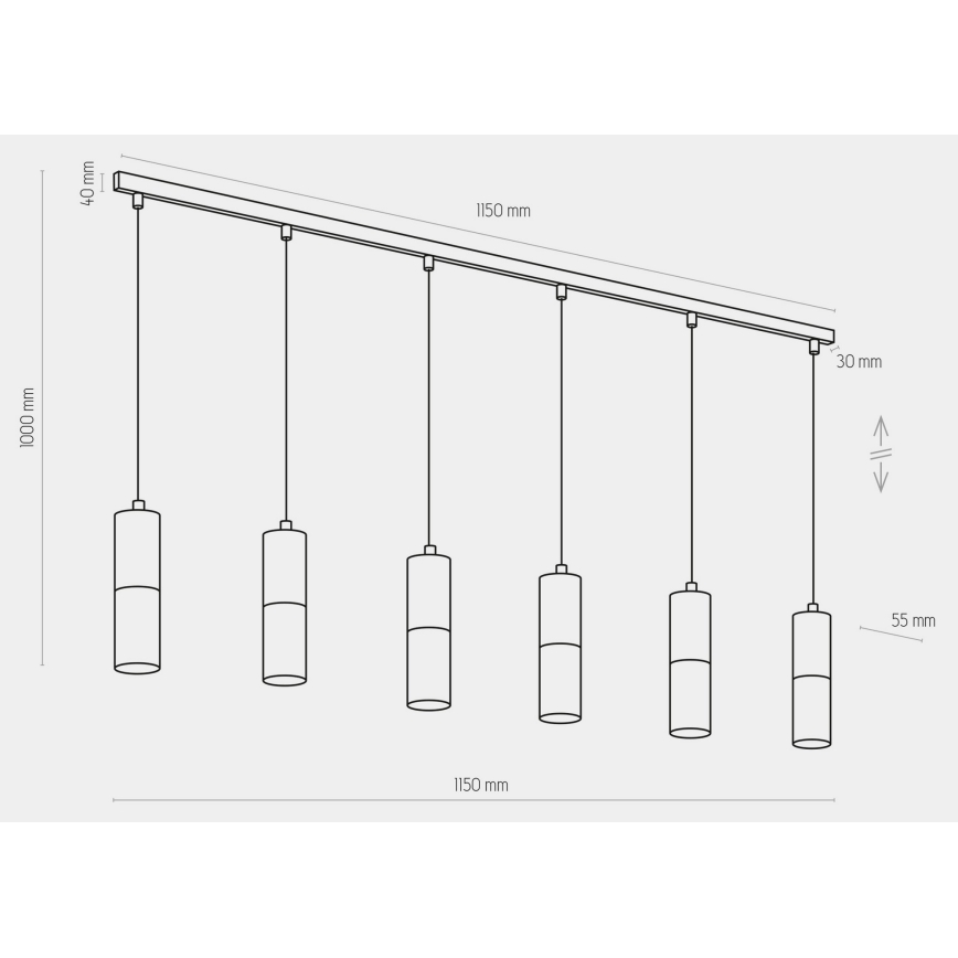 Πολύφωτο σε ράγα ELIT 6xGU10/10W/230V μαύρο