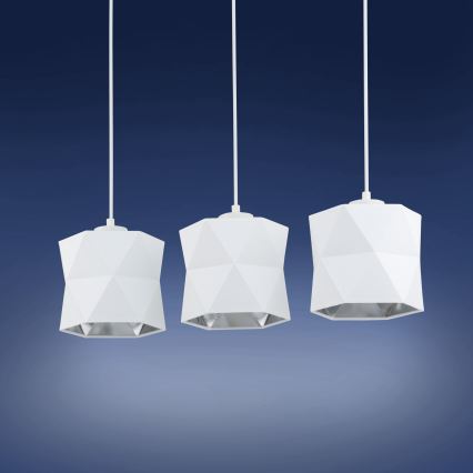Πολύφωτο σε ράγα SIRO 3xE27/15W/230V λευκό/ασημί