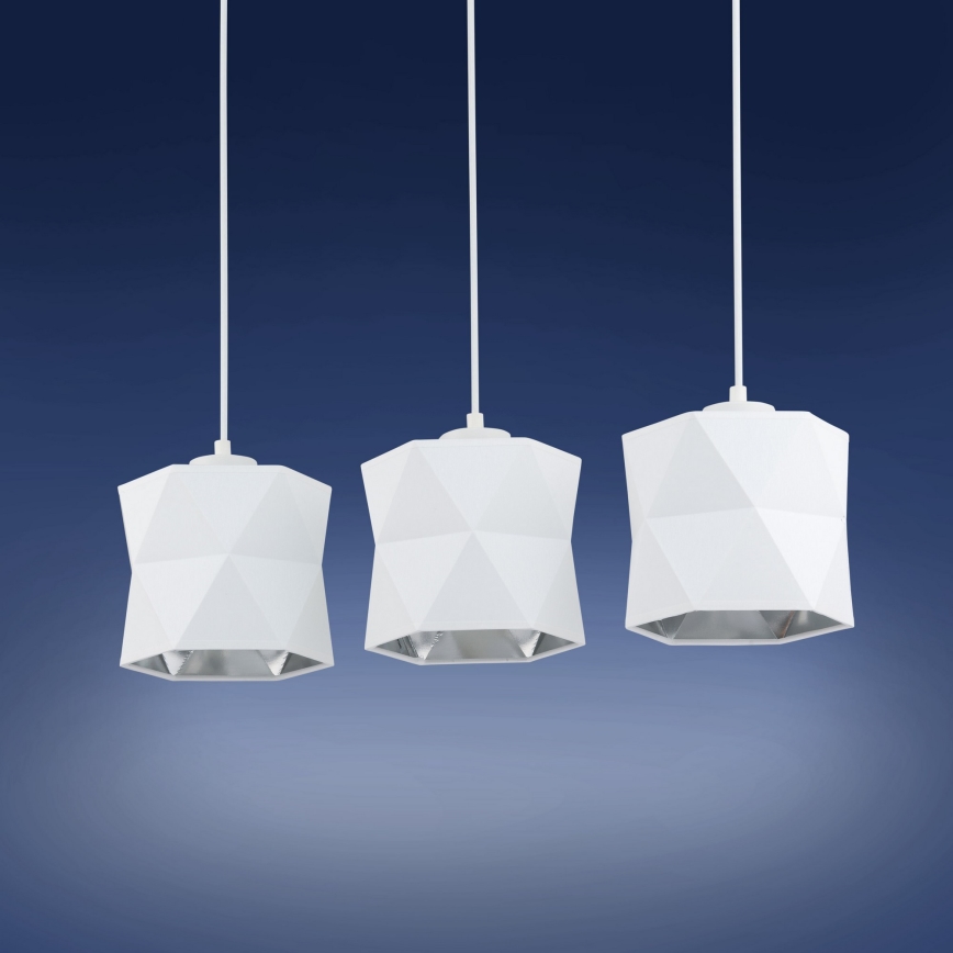 Πολύφωτο σε ράγα SIRO 3xE27/15W/230V λευκό/ασημί