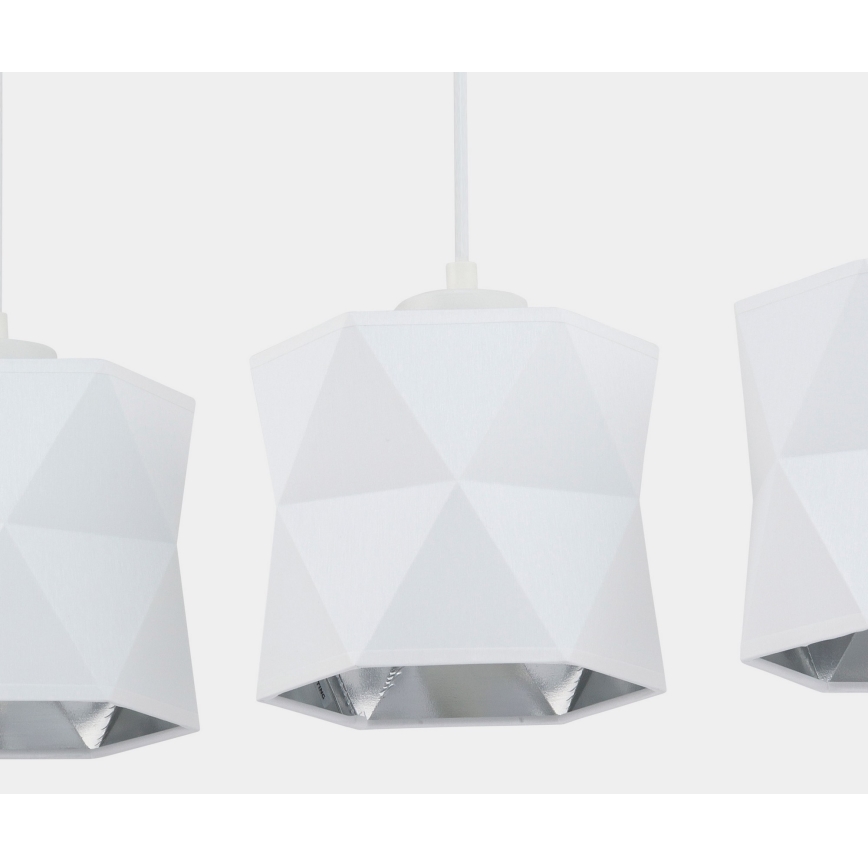Πολύφωτο σε ράγα SIRO 3xE27/15W/230V λευκό/ασημί