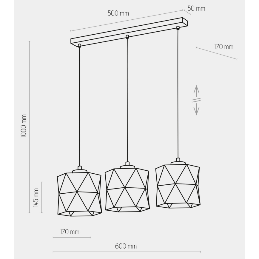 Πολύφωτο σε ράγα SIRO 3xE27/15W/230V λευκό/ασημί