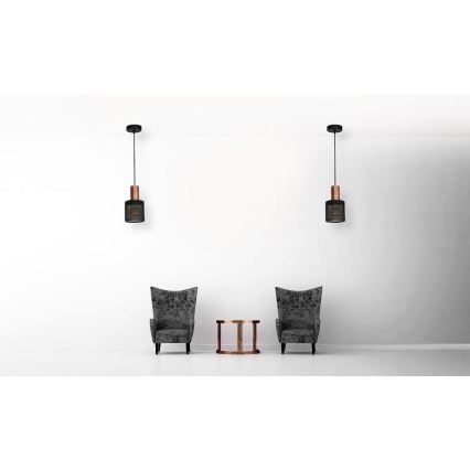 Πολύφωτο σε σχοινί ARES BLACK 1xE27/60W/230V