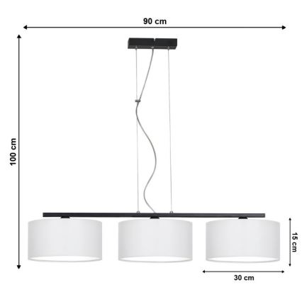 Πολύφωτο σε σχοινί ASTRA 3xE27/60W/230V λευκό