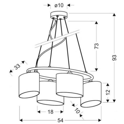 Πολύφωτο σε σχοινί BAN 4xE14/40W/230V