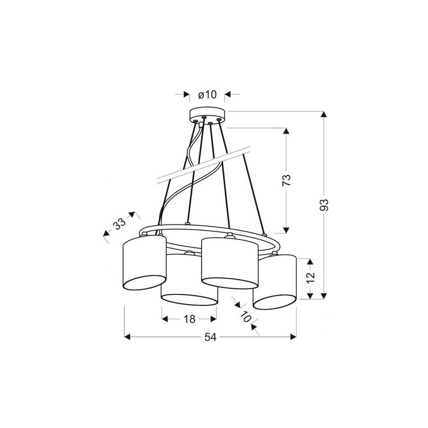 Πολύφωτο σε σχοινί BAN 4xE14/40W/230V