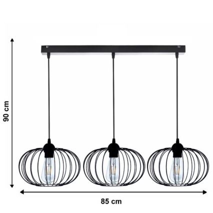 Πολύφωτο σε σχοινί BOCCA 3xE27/60W/230V