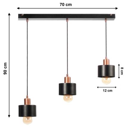 Πολύφωτο σε σχοινί BODO 3xE27/60W/230V