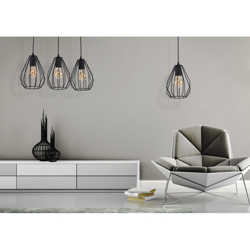 Πολύφωτο σε σχοινί BRYLANT BLACK 3xE27/60W/230V
