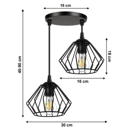 Πολύφωτο σε σχοινί CEED 2xE27/60W/230V