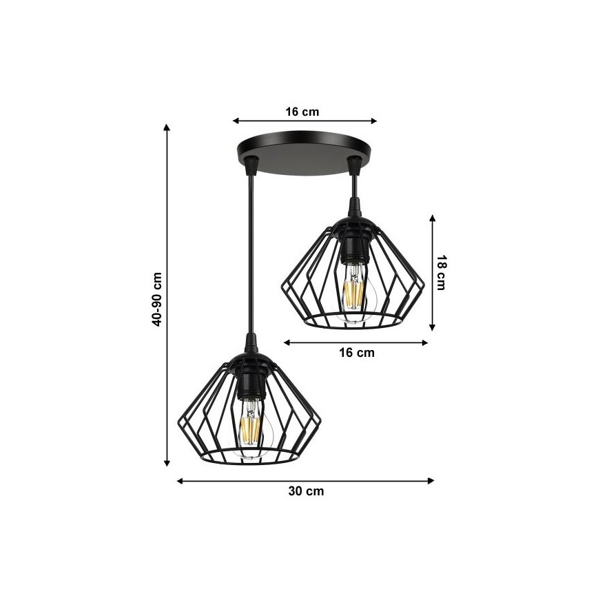 Πολύφωτο σε σχοινί CEED 2xE27/60W/230V