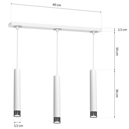 Πολύφωτο σε σχοινί DANI 3xGU10/8W/230V