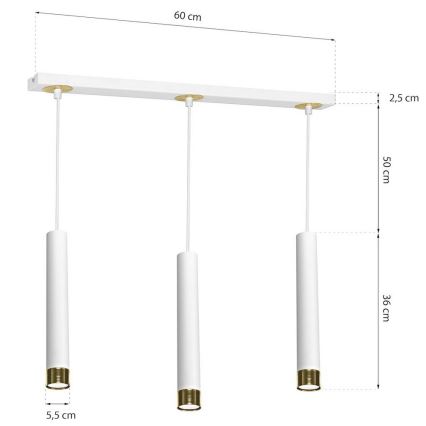 Πολύφωτο σε σχοινί DANI 3xGU10/8W/230V