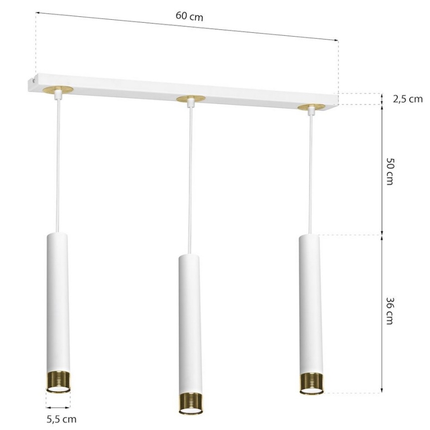 Πολύφωτο σε σχοινί DANI 3xGU10/8W/230V