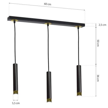 Πολύφωτο σε σχοινί DANI 3xGU10/8W/230V