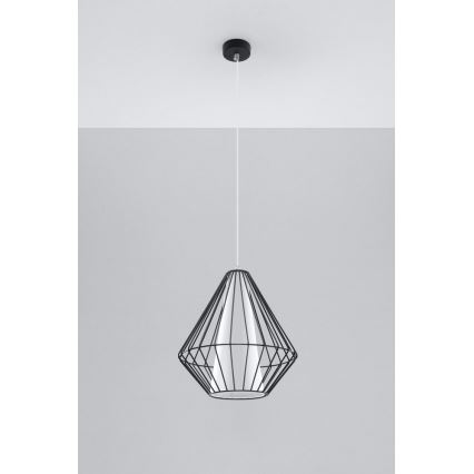 Πολύφωτο σε σχοινί DEMI 1xE27/60W/230V μαύρο/λευκό