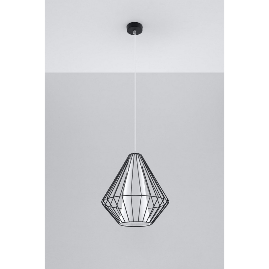 Πολύφωτο σε σχοινί DEMI 1xE27/60W/230V μαύρο/λευκό