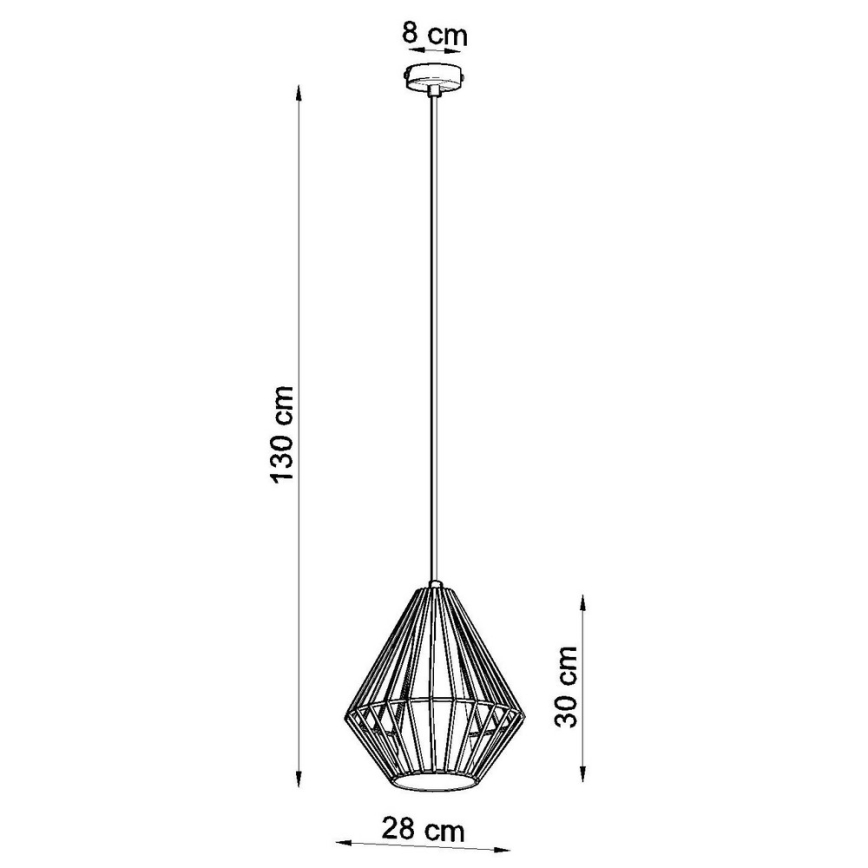 Πολύφωτο σε σχοινί DEMI 1xE27/60W/230V μαύρο/λευκό