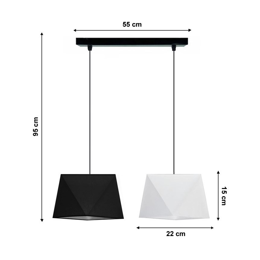 Πολύφωτο σε σχοινί DIAMENT 2xE27/60W/230V ασπρόμαυρο