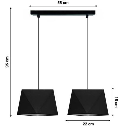 Πολύφωτο σε σχοινί DIAMENT 2xE27/60W/230V μαύρο