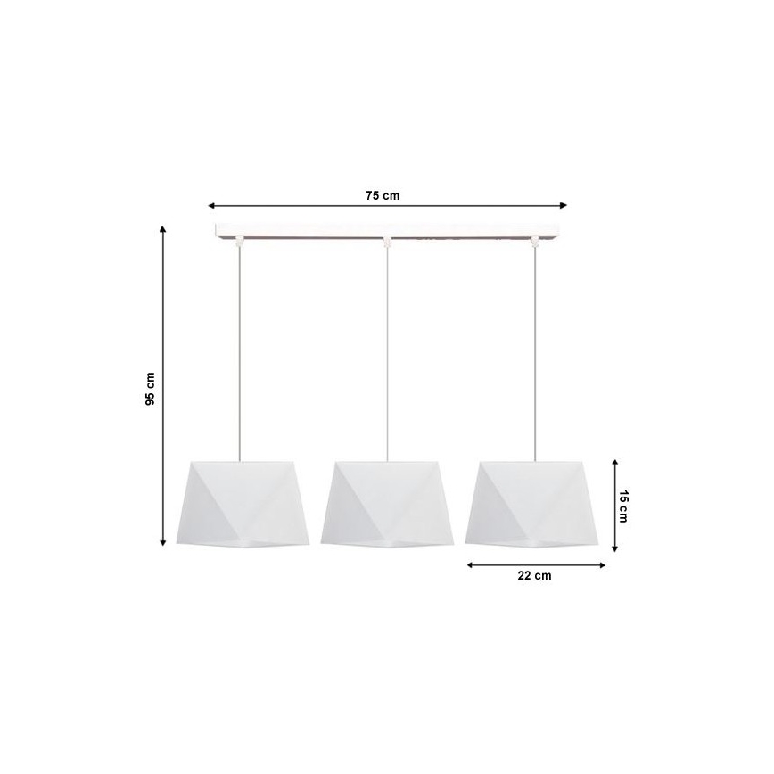 Πολύφωτο σε σχοινί DIAMENT 3xE27/60W/230V λευκό