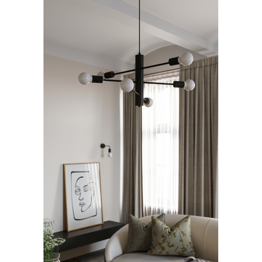 Πολύφωτο σε σχοινί DUOMO 3D 3xE27/60W/230V μαύρο
