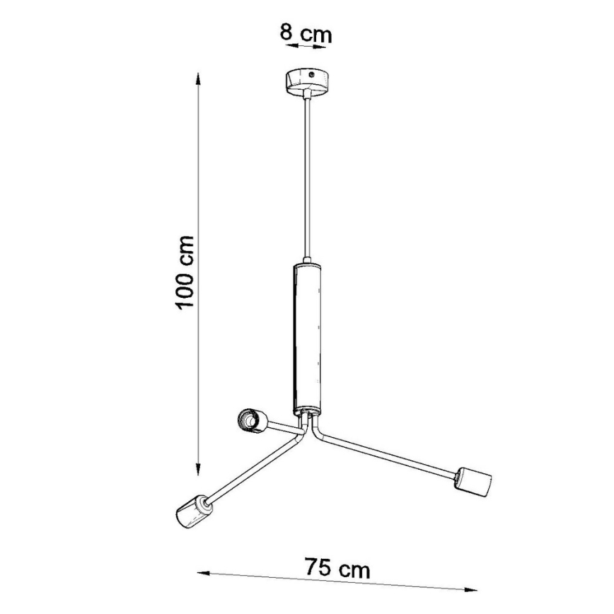 Πολύφωτο σε σχοινί DUOMO 3D 3xE27/60W/230V μαύρο