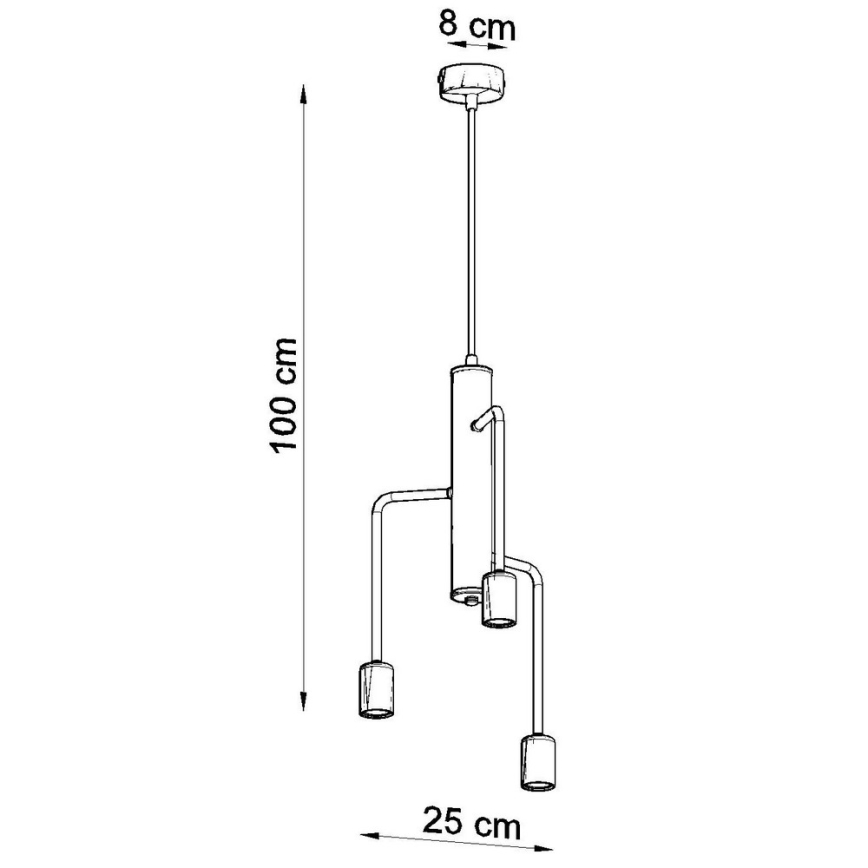 Πολύφωτο σε σχοινί DUOMO 3M 3xE27/60W/230V μαύρο