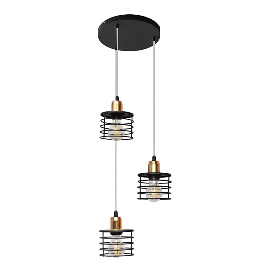 Πολύφωτο σε σχοινί EDISON 3xE27/15W/230V