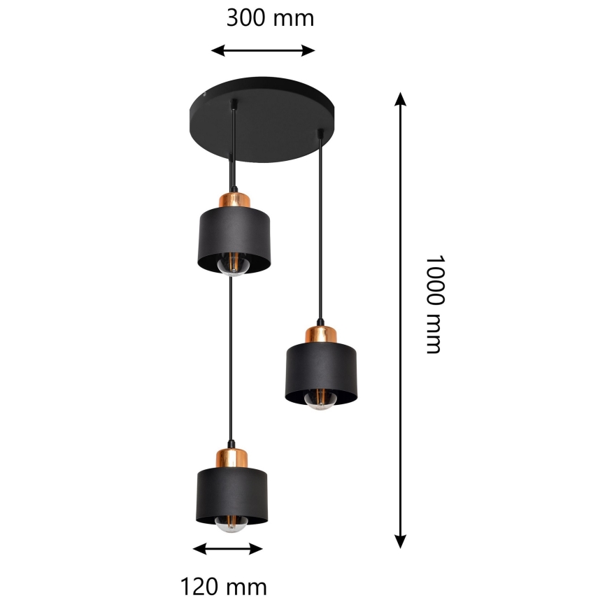 Πολύφωτο σε σχοινί EDISON 3xE27/15W/230V