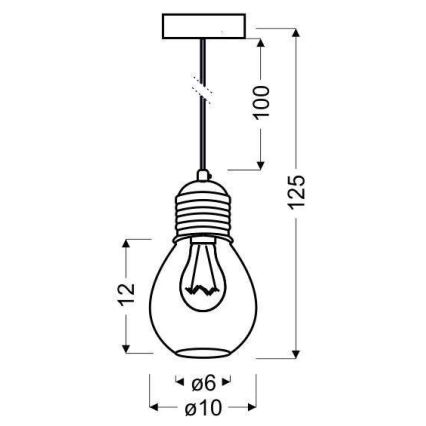 Πολύφωτο σε σχοινί GLIVA 1xE27/60W/230V
