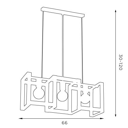 Πολύφωτο σε σχοινί KARTEL 3xE27/60W/230V