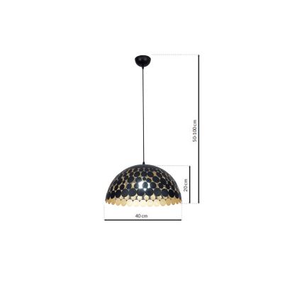 Πολύφωτο σε σχοινί LISA BLACK 1xE27/60W/230V