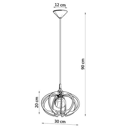 Πολύφωτο σε σχοινί MANDELINO 1xE27/60W/230V