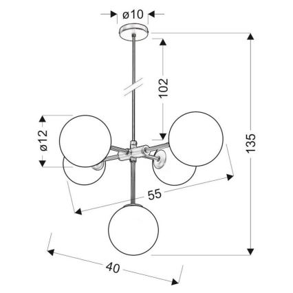 Πολύφωτο σε σχοινί MATI 5xG9/28W/230V