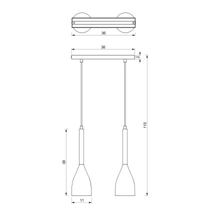 Πολύφωτο σε σχοινί MUZA 2xE27/60W/230V
