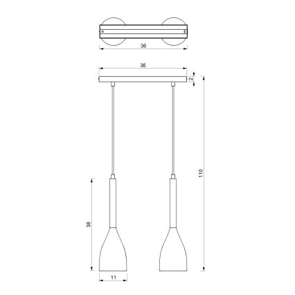 Πολύφωτο σε σχοινί MUZA 2xE27/60W/230V