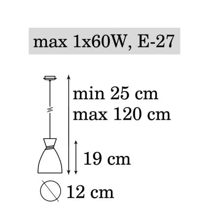 Πολύφωτο σε σχοινί NAOMI 1xE27/60W/230V