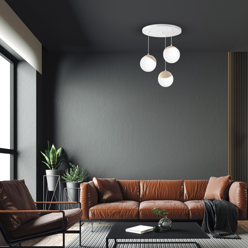 Πολύφωτο σε σχοινί SFERA WOOD 3xE14/40W/230V