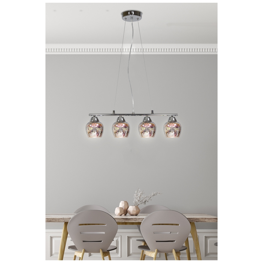 Πολύφωτο σε σχοινί SIRIUS 4xE27/60W/230V