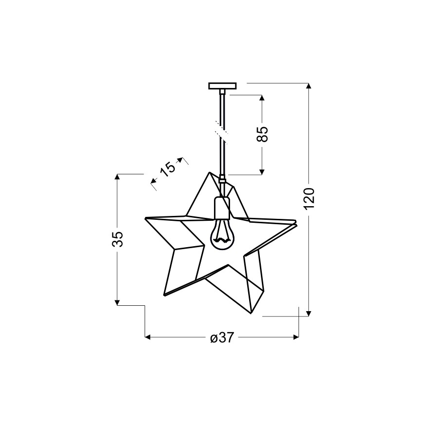 Πολύφωτο σε σχοινί STAR 1xE27/60W/230V