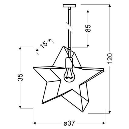 Πολύφωτο σε σχοινί STAR 1xE27/60W/230V