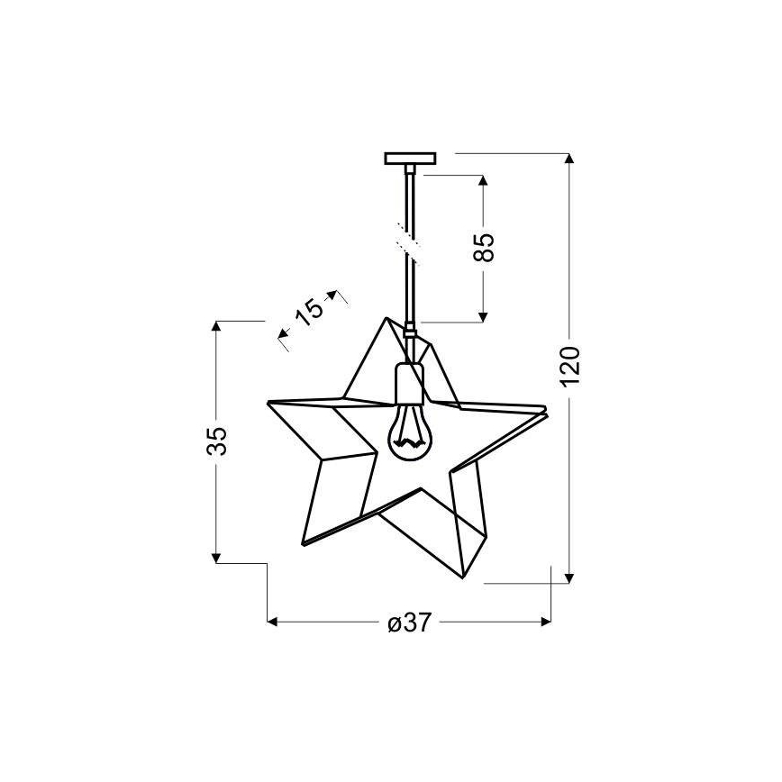 Πολύφωτο σε σχοινί STAR 1xE27/60W/230V