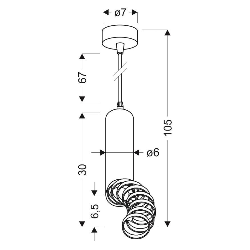 Πολύφωτο σε σχοινί TUBA 1xGU10/50W/230V λευκό