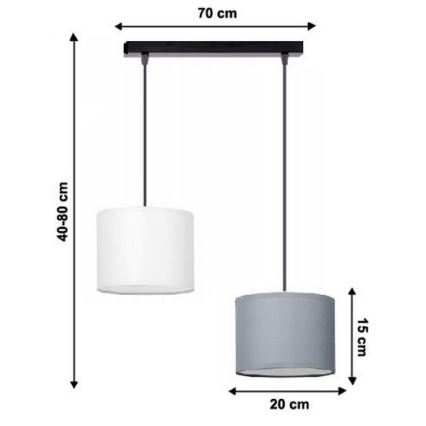 Πολύφωτο σε σχοινί TUZ 2xE27/60W/230V